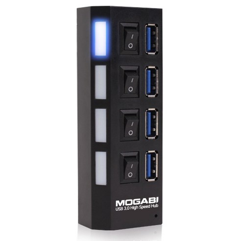 모가비 4포트 USB 3.1 Gen1 허브 MOG-030, 블랙
