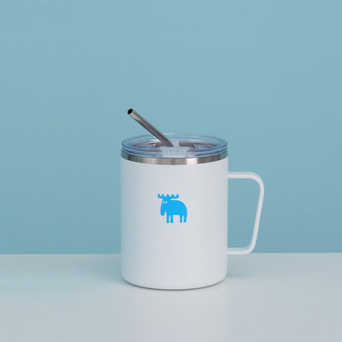 MOZ 스웨덴 316 스텐 진공 머그컵 스텐머그컵 보온머그컵 보온컵, 퓨어화이트, 370ml, 1개