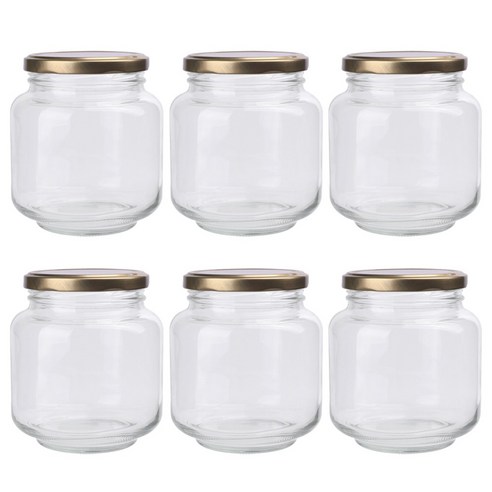 가인글로벌 고추장1.0 유리병 러그캡 골드, 6개, 900ml