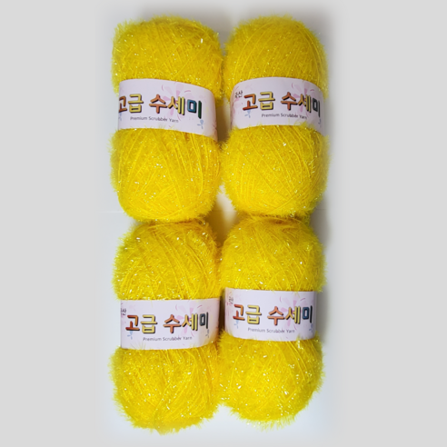 울클럽 별꽃수세미 만들기 DIY 고급수세미실 80g 4볼세트 (총 320g), 122진노랑, 1개