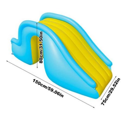 워터슬라이드 수영장슬라이드 수영장미끄럼틀 에어바운스 발 펌프가 있는 팽창식 워터 슬라이드 넓은 계단 수영장 용품 어린이 바운서 캐슬 여름 놀이 물놀이 장난감, 5) blue slide