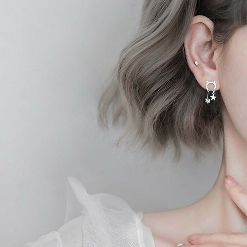 한국어 여자 라인 석 패션 쥬얼리 귀걸이 귀 스터드 매달려 귀걸이