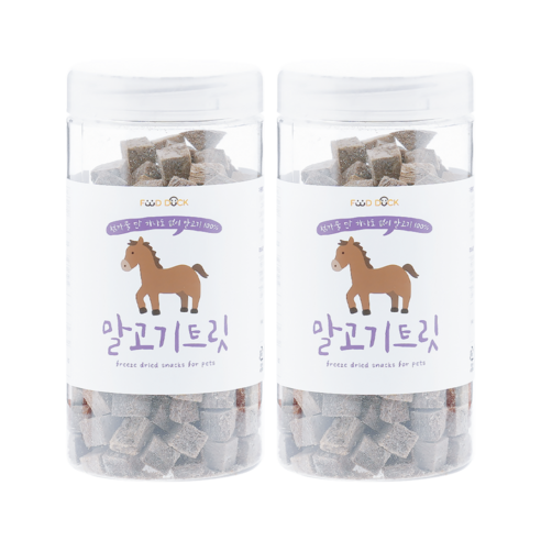 푸드덕펫푸드 강아지 애견 수제 간식 동결건조 큐브 트릿, 2개, 120g, 말고기트릿