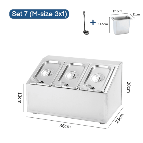 제이스트 업소용 반찬 냉장고 스테인레스 식당 셀프바 토핑 냉장 시원한 뷔페 카페, 세트 7(M-size 3x1)
