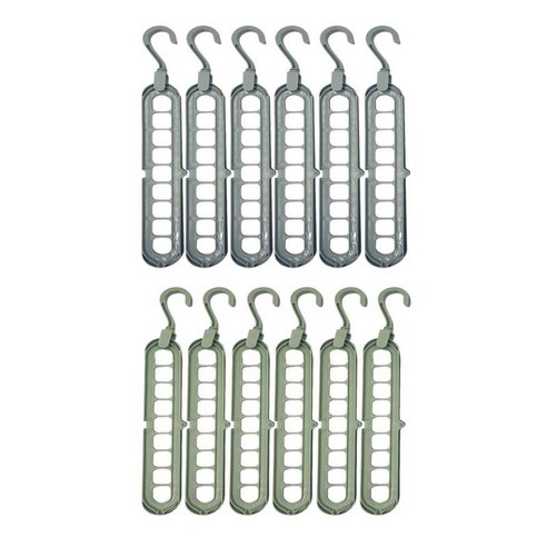 셔츠를위한 12Pcs 9 구멍 옷장 옷 걸이 공간 절약, 플라스틱, 라이트 블루