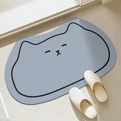 코스모999 강력뽀송 고양이 빨아쓰는 규조토 발매트, 블루