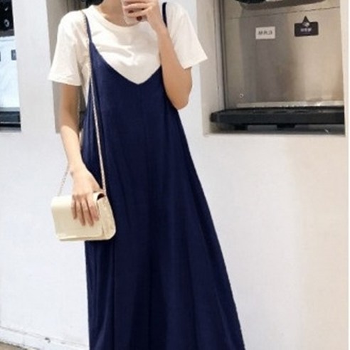 [쿠팡] 데일리 점프수트 린넨 와이드 끈 여자 나시 바스락 하프바지