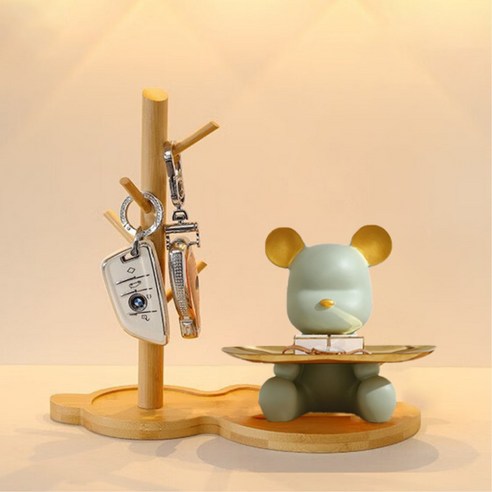 플랜와이 시팅 곰돌이 트레이 인테리어 수납함 차키보관함 T20, 3. 민트(mint)