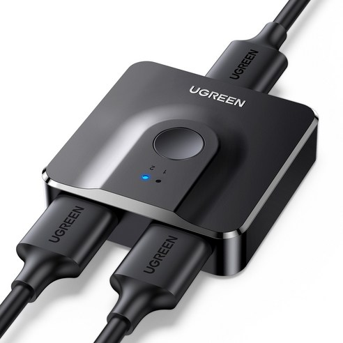 UGREEN 유그린 HDMI 2.0 2대1 4K60Hz 양방향 스위치 3포트 HDR 3D 돌비HD 셀렉터 PS5 PS4 PC Xbox 노트북 닌텐도 모니터 프로젝터 호환 선택기, 1개, CM217