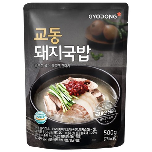 교동식품 부산식 돼지국밥, 500g, 10개