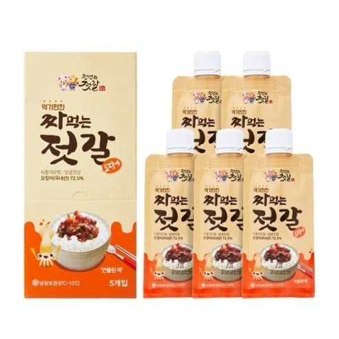 천년의젓갈협동조합 짜먹는젓갈 오징어젓 70gX5개, 1개, 350g