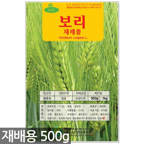 청농종묘 재배용 밀 씨앗 500g 밀씨앗 밀씨 씨 고양이풀, 02_밀씨앗_재배용(500g), 1개