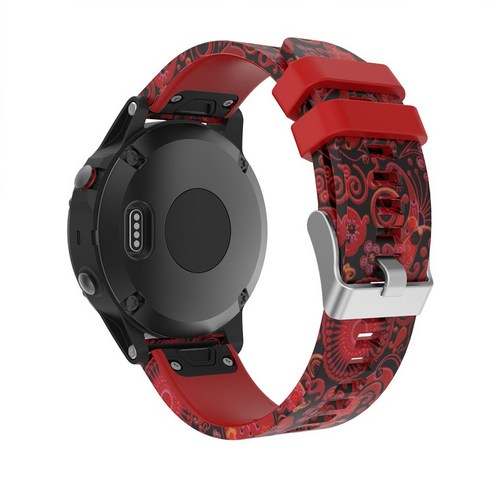 Garmin Fenix 5 5Plus 6 6Pro Sapphire Solar 스트랩 가민 QUICKFIT 22mm 방수 실리콘 프린트 위장 손목대 퀵 릴리스 손목 시계줄, #1, Quick Fit 22mm