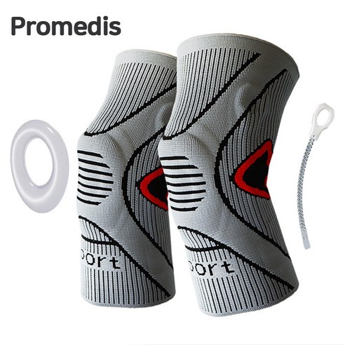 PROMEDIS (2개1세트) 남여공용 무릎보호대 3D 대형 실리카겔 패드 피쉬스프링 지지대