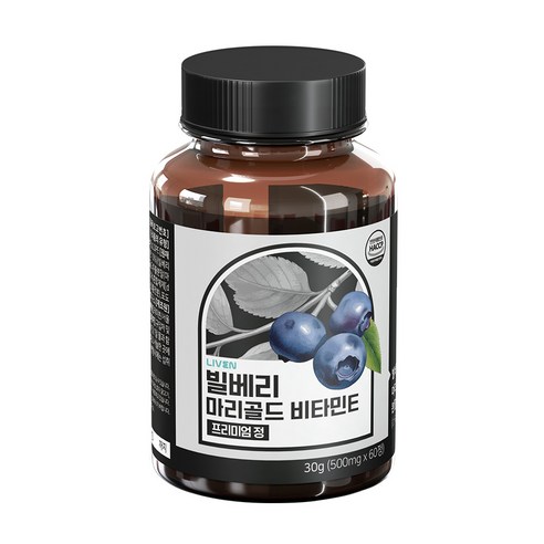 라이븐 빌베리 안토시아닌 마리골드 루테인 비타민E 프리미엄정 2개월분