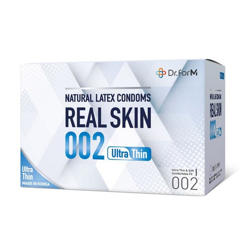 Dr.ForM Real Skin 002(P Type) / P TYPE 닥터포엠 리얼스킨002 울트라씬 콘돔, 10개입, 20개