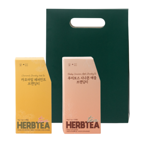 꽃다시피다 프리미엄 힐링 허브차 2종 선물세트 카모마일 루이보스, 1개