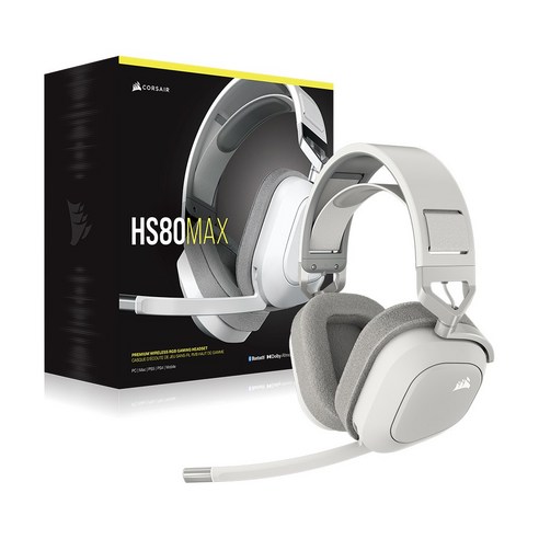 커세어 HS80 MAX RGB 무선 게이밍 헤드셋, HS80 MAX 무선 커세어공식인증점, 화이트