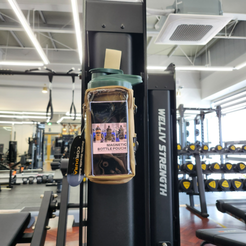 헬킹콩 투명 마그네틱 보틀 파우치 물병 수건 수납 가능 핸드폰 터치 가능, 블랙 1개, 1개, [투명 본체+스트랩]_ 샌드베이지