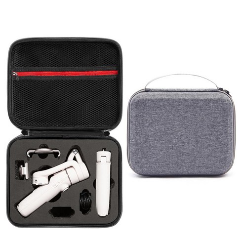 TeeFly 휴대용 스토리지 박스 호환 DJI OM 5 양방향 지퍼 운반 케이스 무인 항공기 액세서리, 1개, 검은 안감