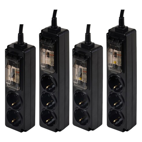 스마트파워탭 고용량 멀티탭 4000W 블랙, 1개, 블랙 배선 3구, 3m
