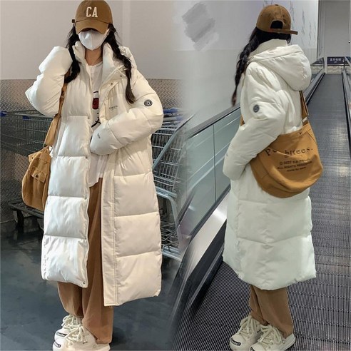ANYOU 겨울 여성용 롱패딩 경량 패딩 자켓 코트