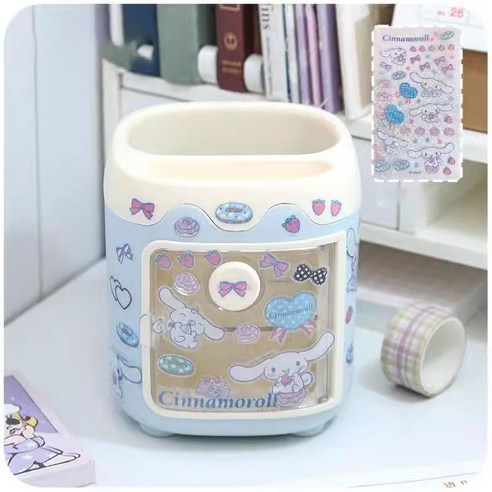 DIY 연필꽂이+산리오 스티커 증정, 1개, 파란색+시나모롤 스티커 증정