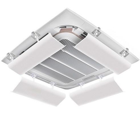 천장 중앙 시스템 에어컨 쉴드 바람막이 공기 배출구, B.20 x 53CM 화이트 4팩