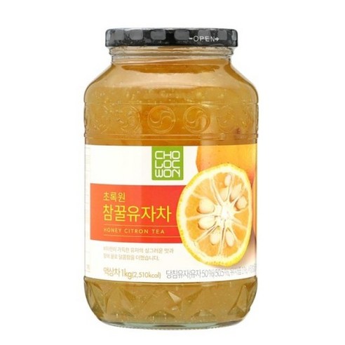 초록원 참꿀 유자차 1kg 유자청 과일청 액상차, 1개입, 1개