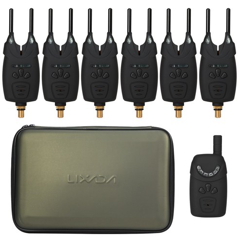 Lixada Electrocnic 낚시 경고 물린 알람, 1개, Black6 transmitters