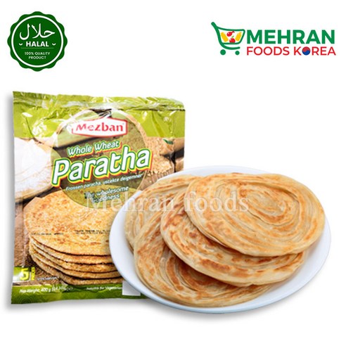 MEZBAN Whole Wheat Paratha (Bread) 5pcs 400g | 메즈반 통밀 파라타 (커리빵), 1개