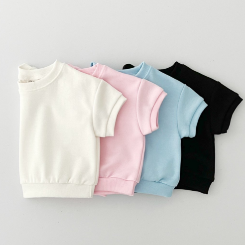 24여름 아동 주니어 뉴 크롭 반팔 맨투맨 키즈 크롭 티셔츠