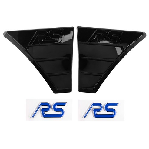 Xzante 2Pcs-RS 용 스타일 브라이트 블랙 사이드 윙 펜더 공기 흐름 그릴 흡기 벤트 트림 포드 포커스 MK2 자동차, 1개
