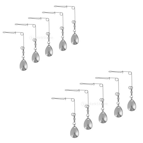 10Pcs 스피너베이트 미끼 조작 낚시 스푼 스틸 밸런스 브래킷, 설명, 실버, 스테인레스 스틸