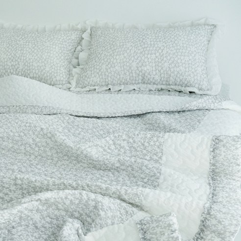 바숨 시어서커 프릴 여름이불+베개세트