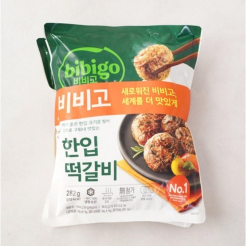 [메가마트]CJ 비비고 한입 떡갈비 282g, 282g, 2개