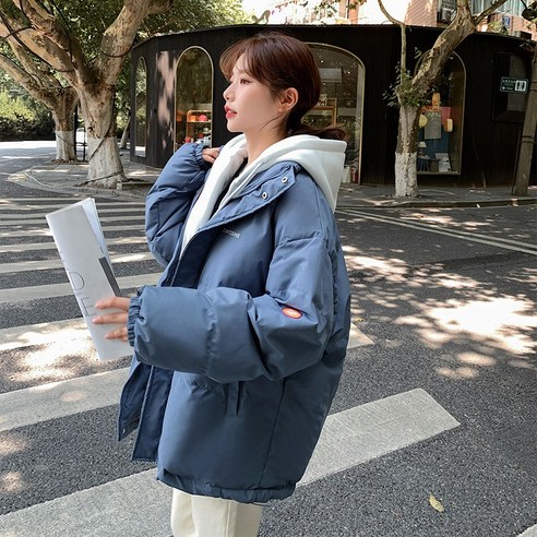 한국어 다운 재킷 여성 새로운 짧은 느슨한 인터넷 연예인 두꺼운 자켓 코튼 패딩 자켓 유행 여성