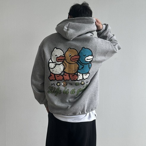 라이프덕 기모 오버핏 후드티