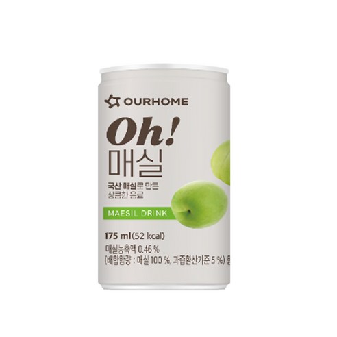 아워홈 오! 매실 175mL 캔 30팩, 30개, 175ml 매실캔 아워홈 오! 매실 175mL 캔 30팩, 30개, 175ml 매실캔