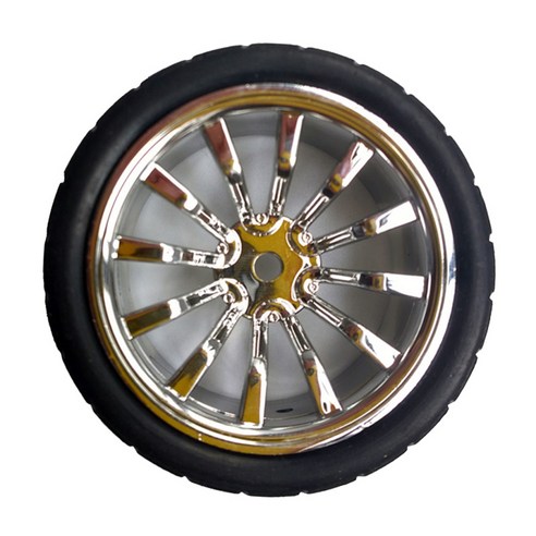 1PCS 너비: 1.06인치(27mm) OD 2.56인치(65mm) 스폰지가 있는 고무 타이어 휠, 실버
