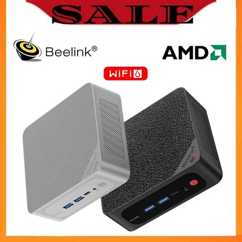 Beelink 미니 PC SER7 AMD Ryzen 7 7840HS 5800H 5700U 5 5560U SER5 프로 맥스 게임용 컴퓨터 WiFi6 DDR5 SSD, 없음, 없음, 2)SER5 PRO 5700U