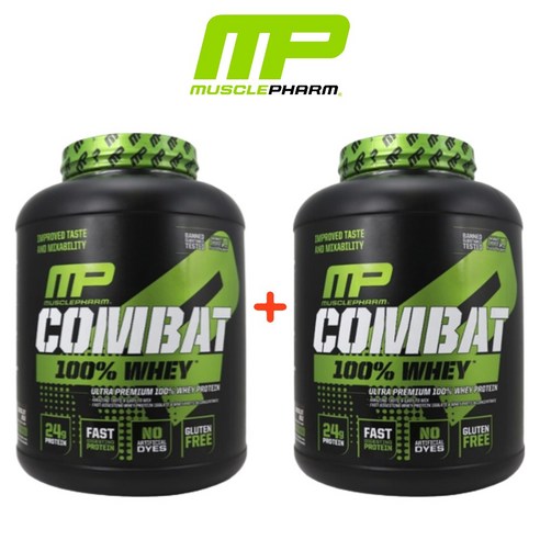 Musclepharm 컴뱃 웨이 프로틴 파우더 드링크 믹스 유청 단백질 분말 초콜릿 밀크 2278g 2팩, 2개