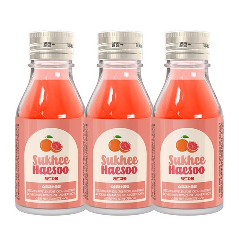 숙취해소음료 숙희해수 레드자몽, 6개, 60ml, 125g