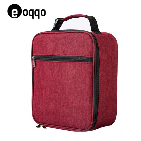 eoqqo 휴대용 보온가방 보냉 도시락가방, 붉은색