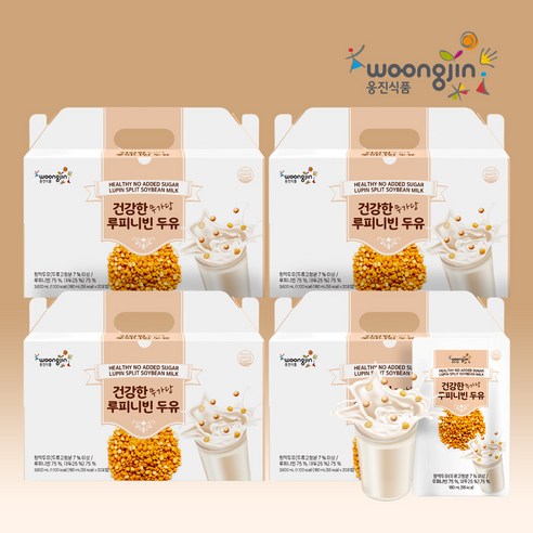 웅진 건강한 무가당 루피니빈 두유 고단백, 80개, 180ml
