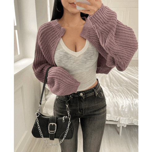 [저렴한 가격/데이트에 딱!] 크롭 니트 볼레로 가디건