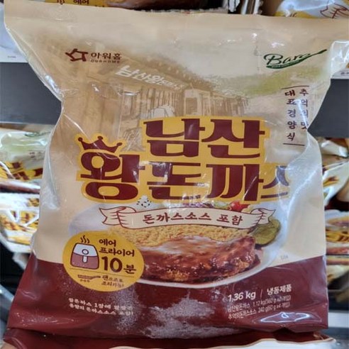 돈까스  아워홈 경양식 남산 왕돈까스 1.36kg 4인 신선포장 아이스박스 + 아이스팩, 1개