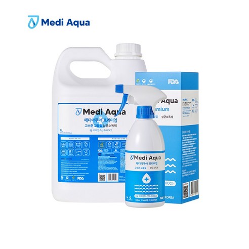 메디아쿠아 프리미엄 살균 소독제 당일발송, 1개, 4L