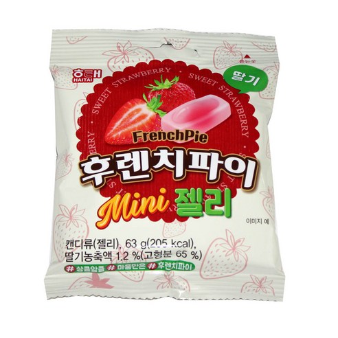 해태 후렌치파이 젤리 63g 딸기, 1개