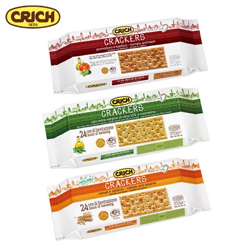 크릭 곡물 참깨 크래커+토마토바질+올리브로즈마리, 750g, 3세트 - 크래커 | 쿠팡